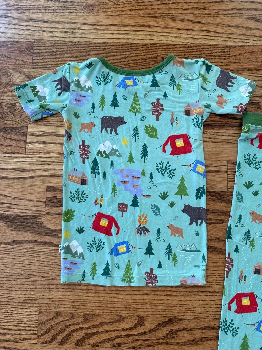 Little Sleepies- Happy Campers Short Sleeve, Pants, Pajama Set, 3T